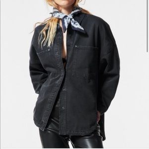 ZARA BLACK DENIM OVER-SHIRT JACKET SIZE SMALL